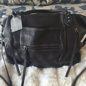 We The Free Black Shoulder Bag with Silver Hardware
